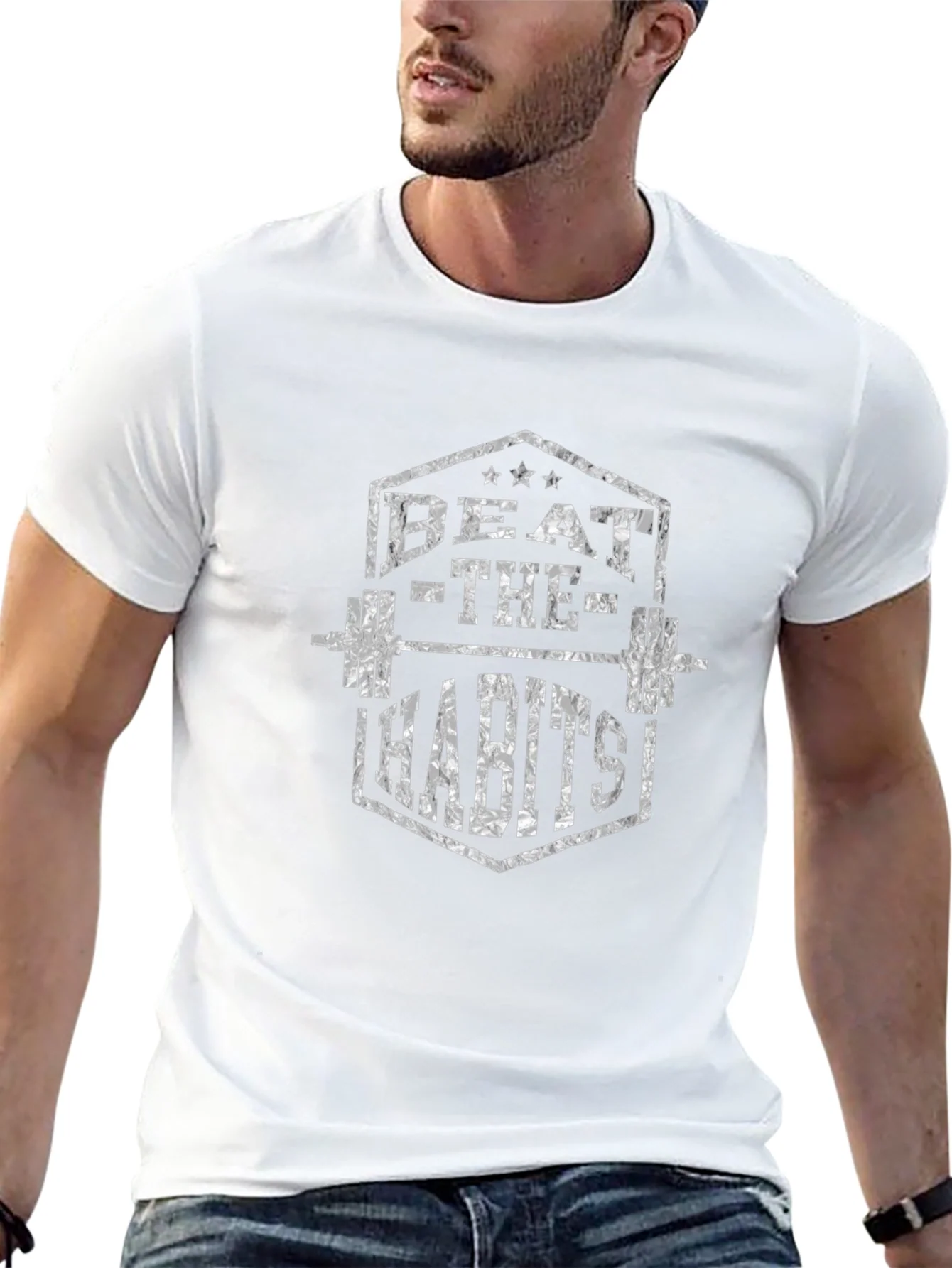 Beat the Habits Gym T-Shirt - Black Graphic Tee