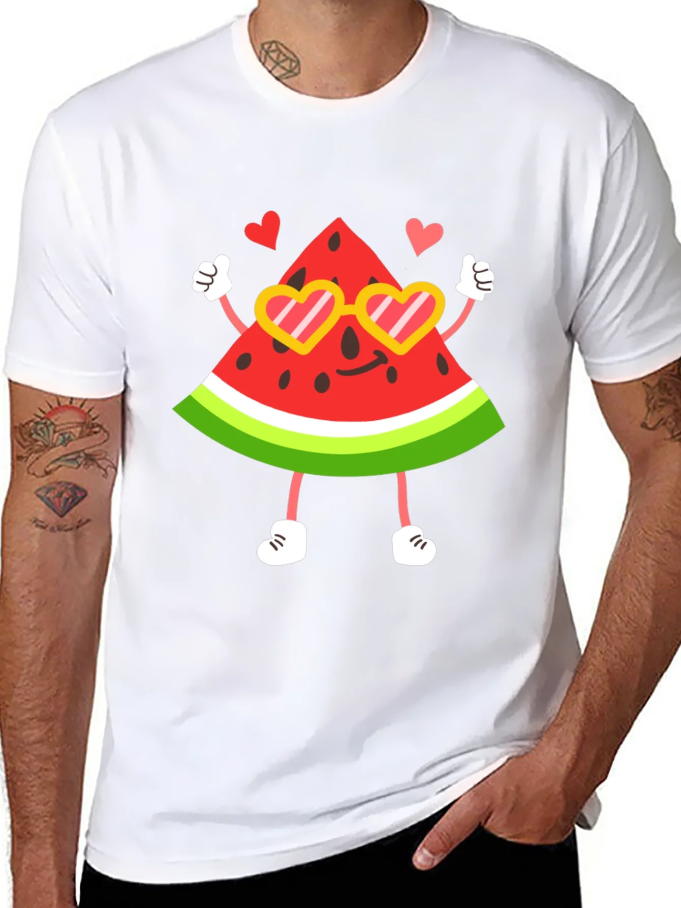 Cute Watermelon Character Graphic Tee