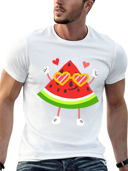 Cute Watermelon Character Graphic Tee
