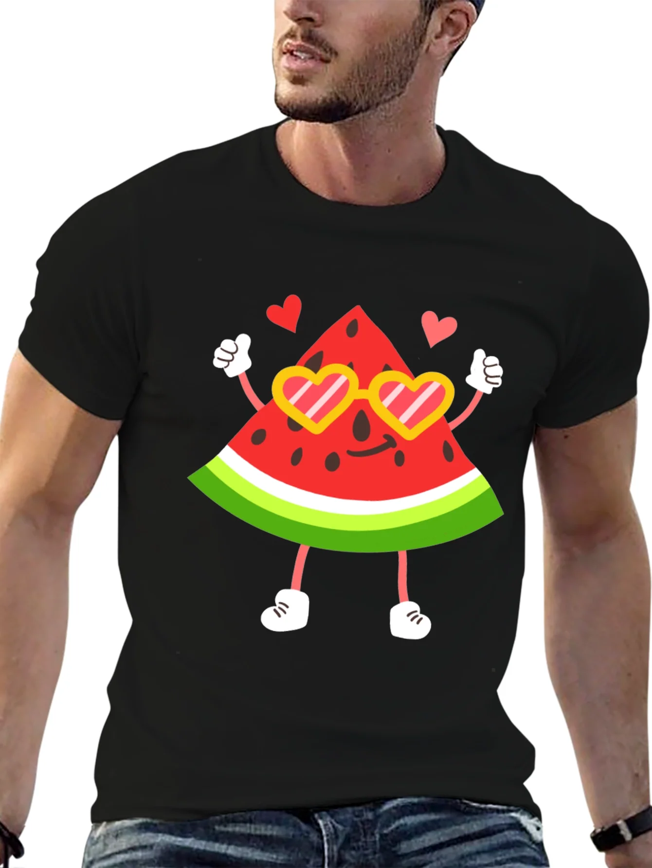 Cute Watermelon Character Graphic Tee