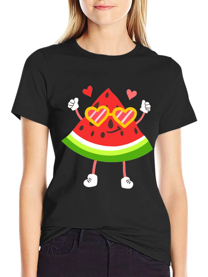 Cute Watermelon Character Graphic Tee