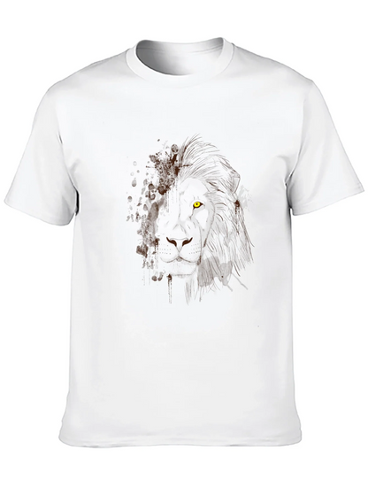Lion Graphic Black T-Shirt - Mens Modern Tee