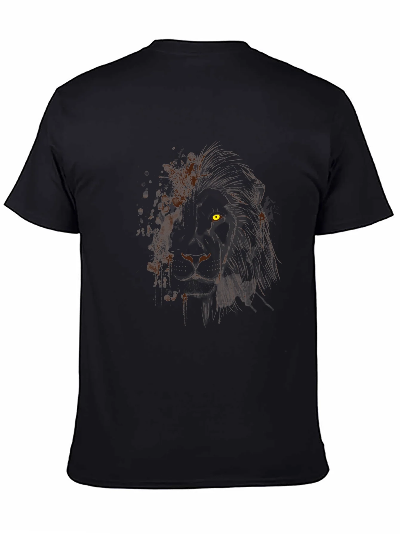 Lion Graphic Black T-Shirt - Mens Modern Tee