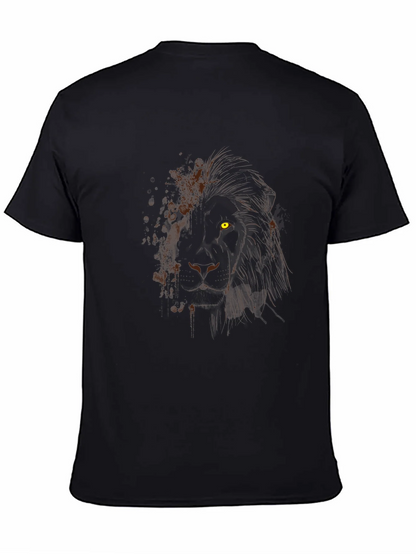 Lion Graphic Black T-Shirt - Mens Modern Tee