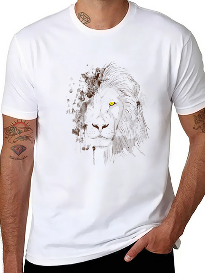 Lion Graphic Black T-Shirt - Mens Modern Tee