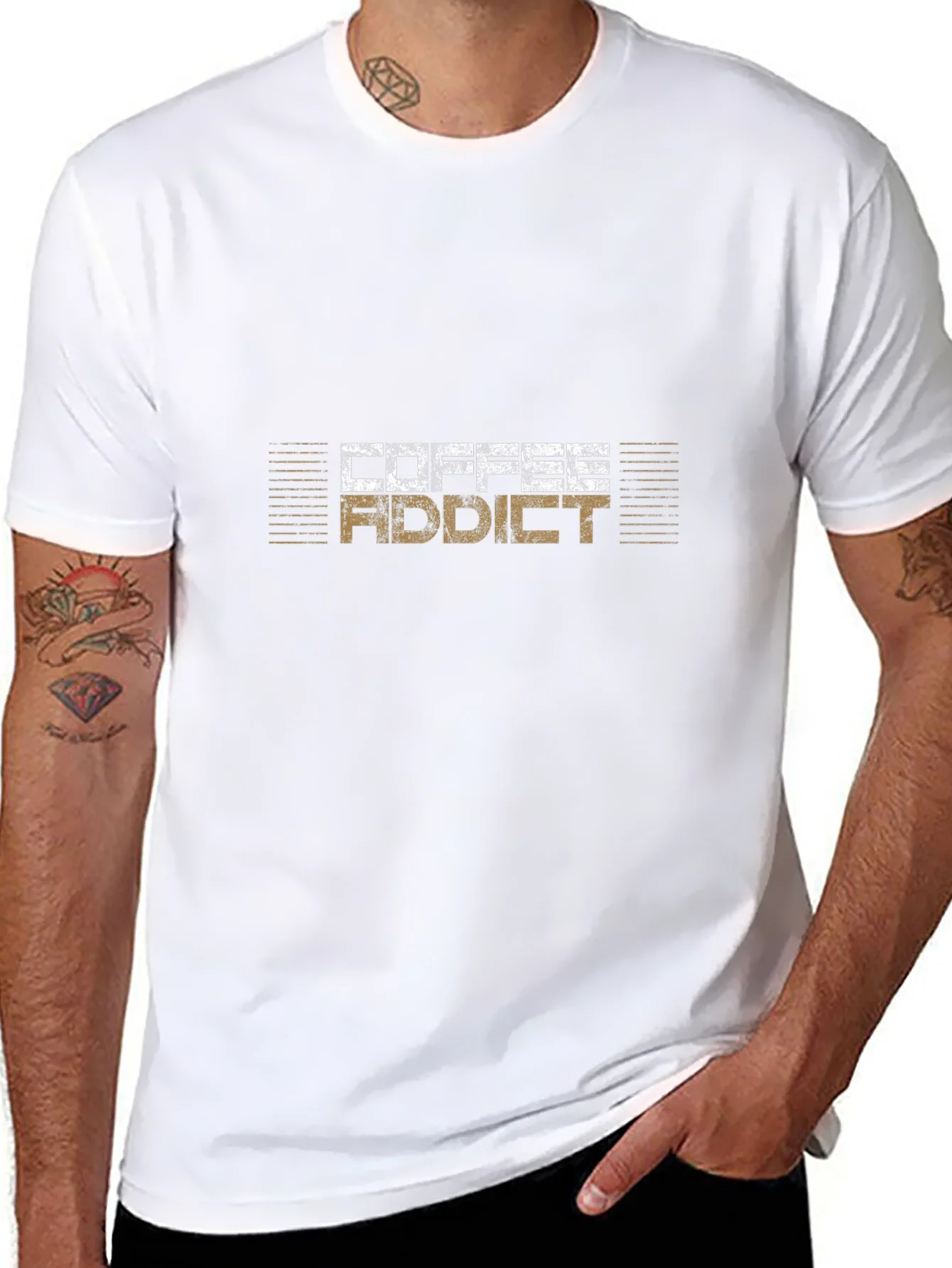 Coffee Addict Graphic Tee - Black Cotton T-Shirt