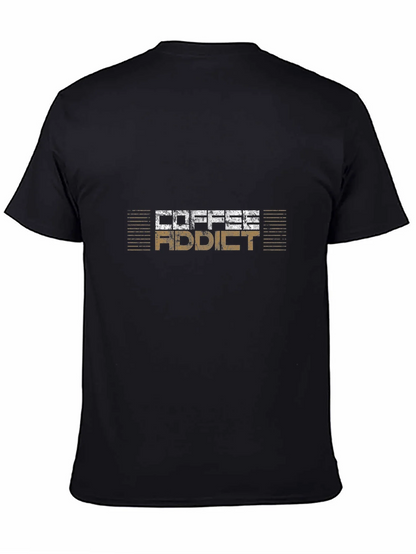 Coffee Addict Graphic Tee - Black Cotton T-Shirt