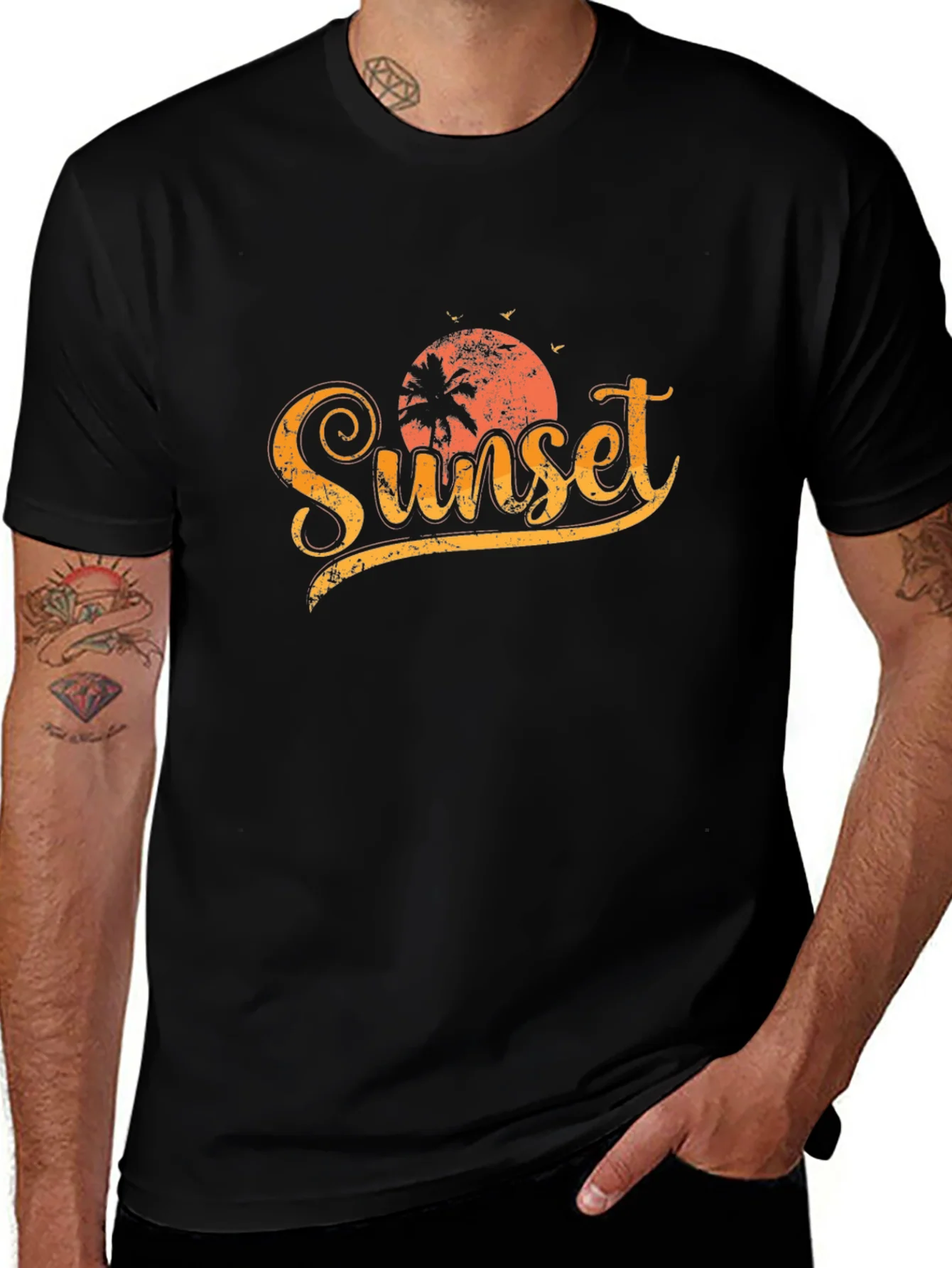 Sunset Graphic Print Tee | Casual Style
