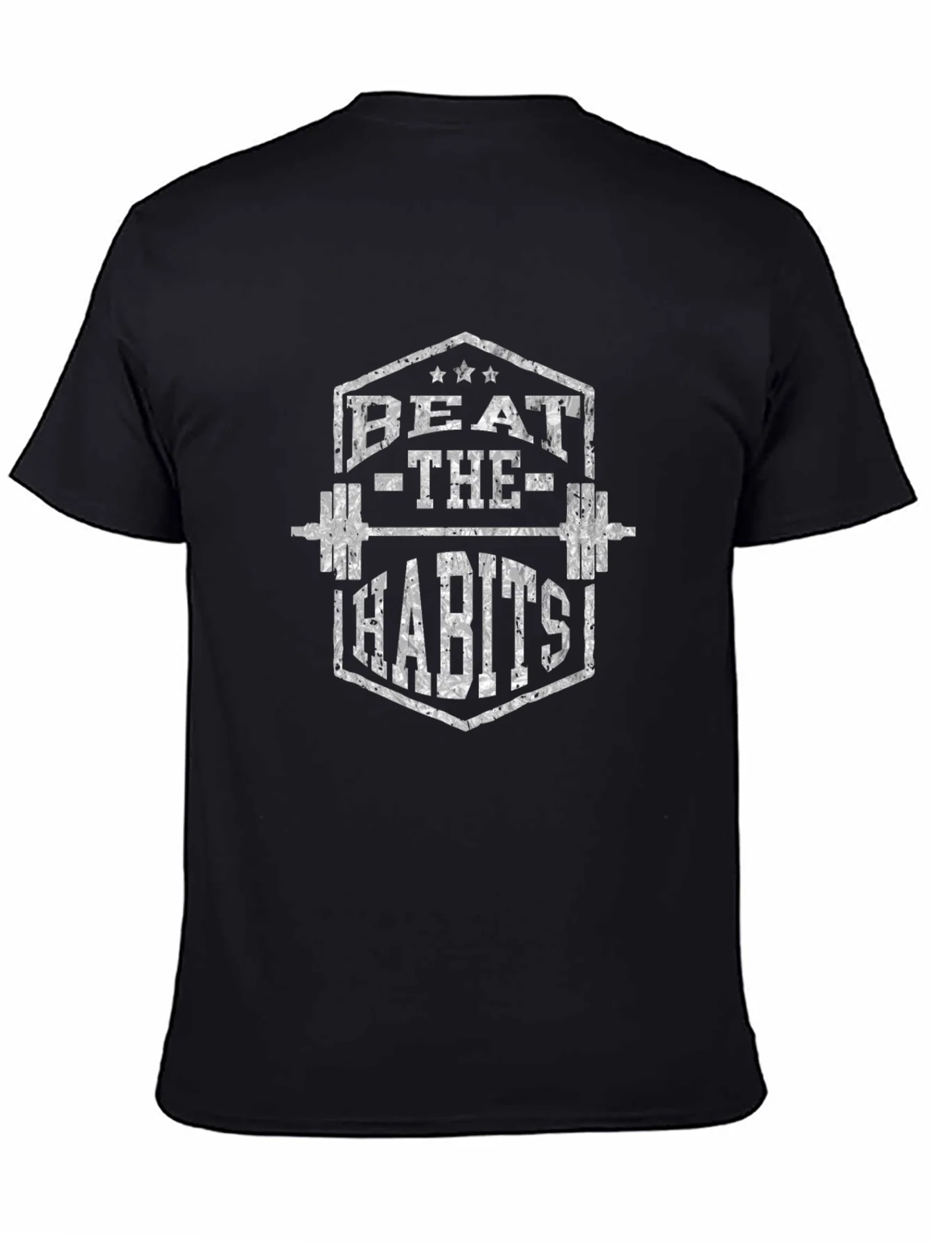 Beat the Habits Gym T-Shirt - Black Graphic Tee