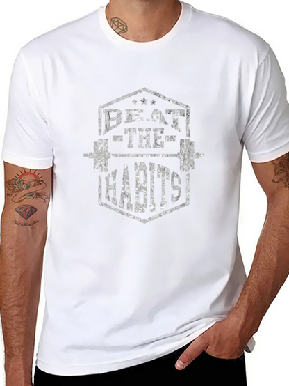 Beat the Habits Gym T-Shirt - Black Graphic Tee