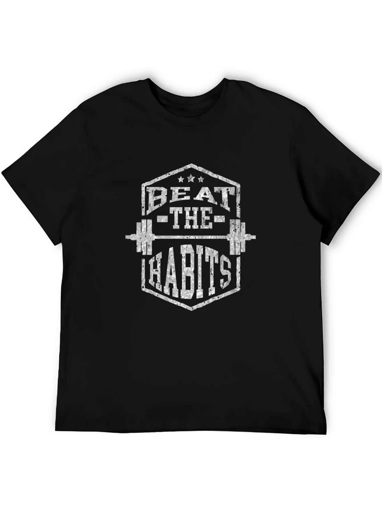Beat the Habits Gym T-Shirt - Black Graphic Tee
