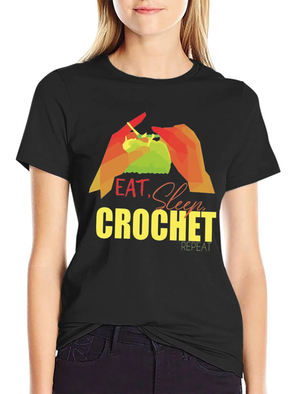 Eat Sleep Crochet Repeat T-Shirt