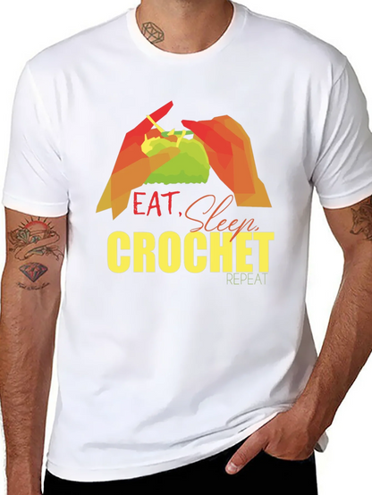 Eat Sleep Crochet Repeat T-Shirt