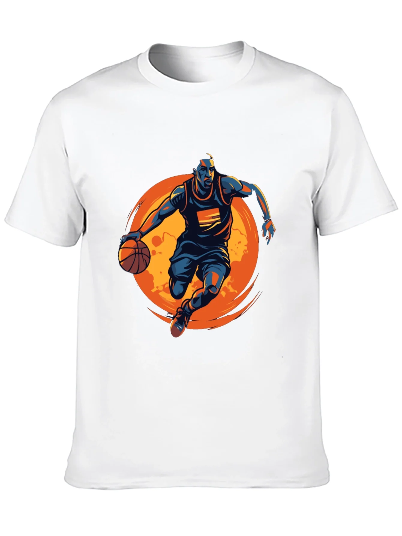 Basketball Graphic Tee - Black Cotton Shirt