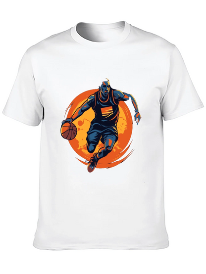 Basketball Graphic Tee - Black Cotton Shirt