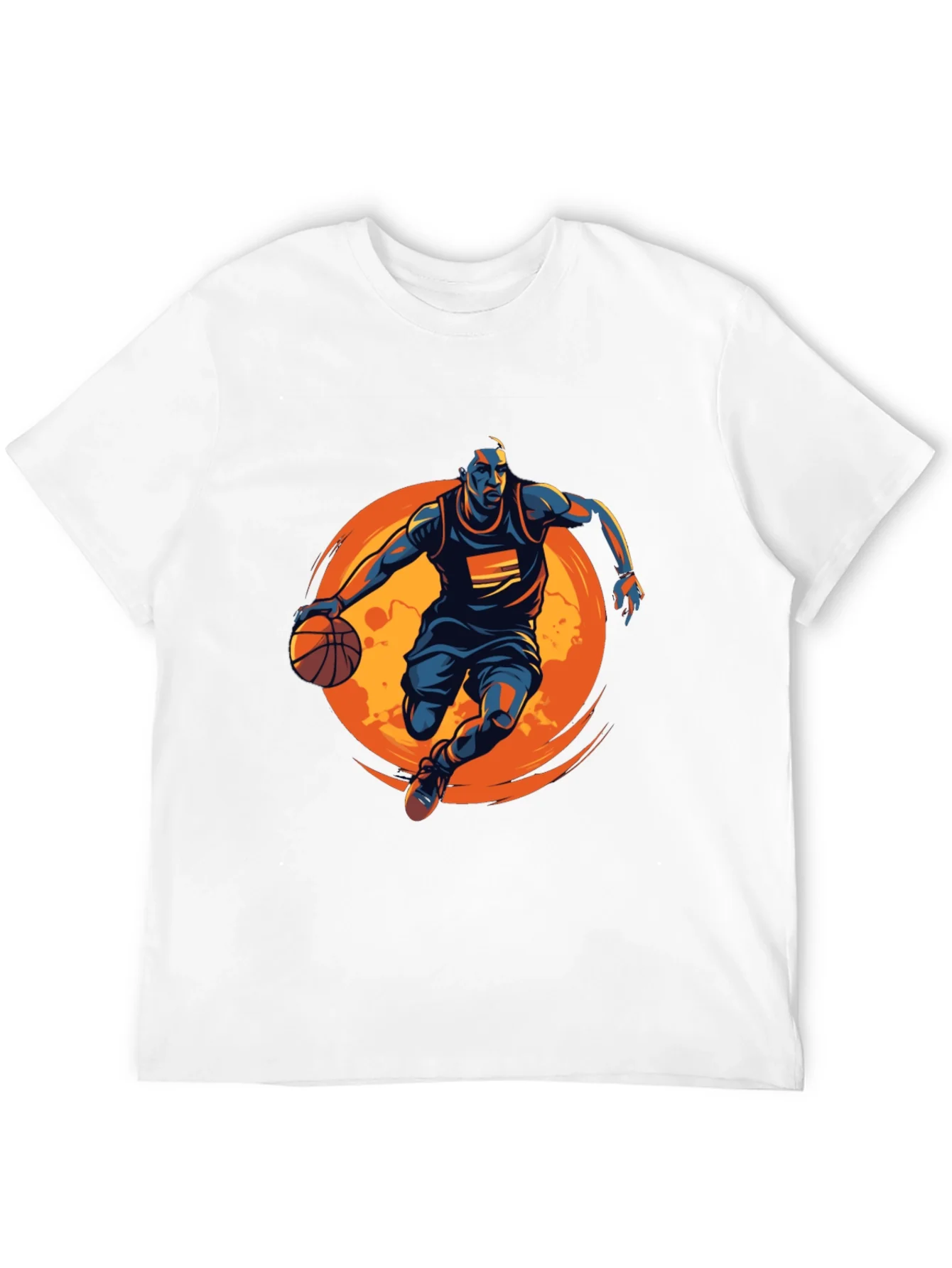 Basketball Graphic Tee - Black Cotton Shirt