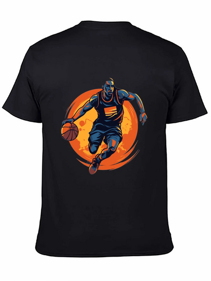 Basketball Graphic Tee - Black Cotton Shirt