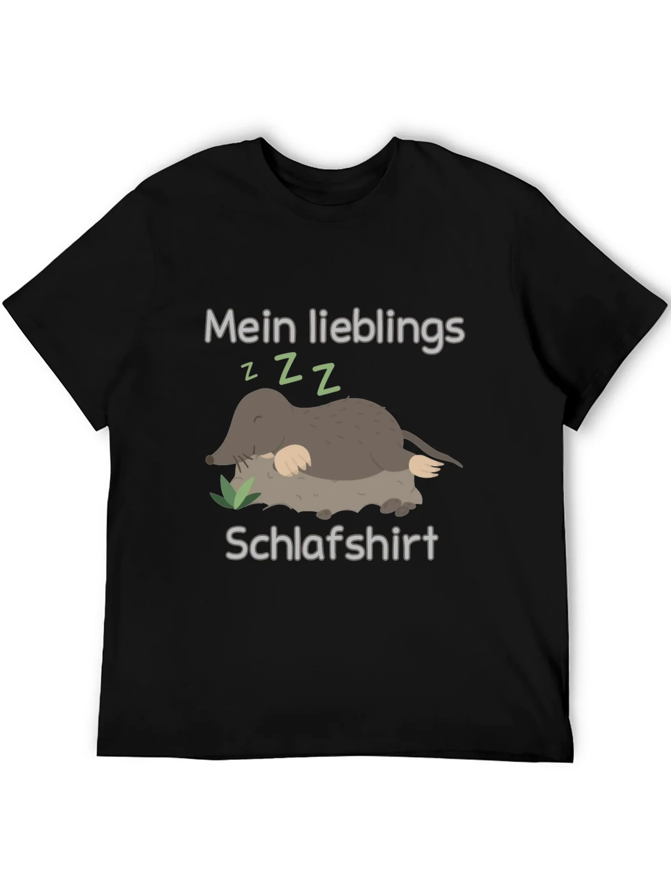 Cute Mole Sleeping Shirt Black Tee