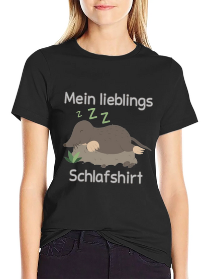 Cute Mole Sleeping Shirt Black Tee