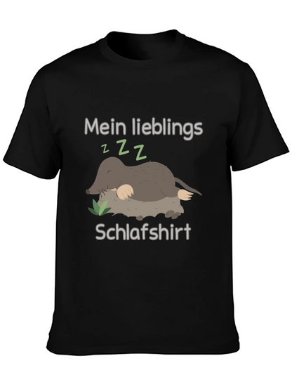 Cute Mole Sleeping Shirt Black Tee