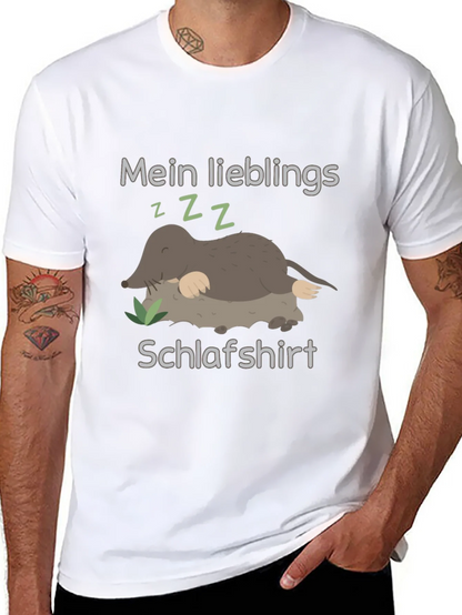 Cute Mole Sleeping Shirt Black Tee
