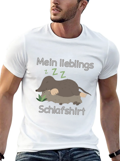 Cute Mole Sleeping Shirt Black Tee