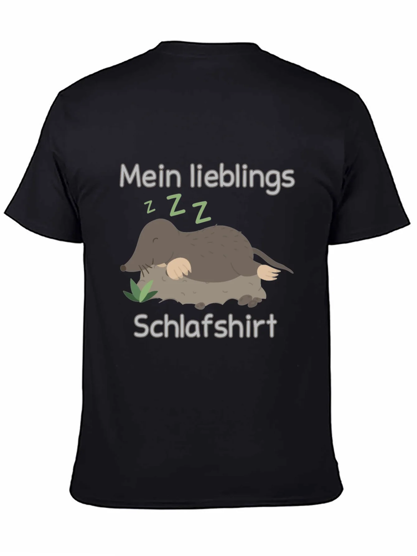 Cute Mole Sleeping Shirt Black Tee