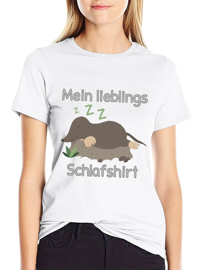 Cute Mole Sleeping Shirt Black Tee