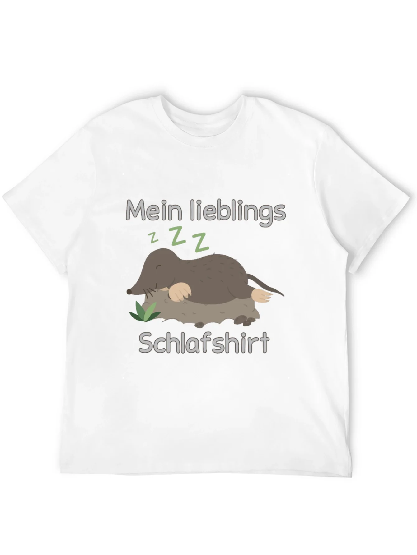 Cute Mole Sleeping Shirt Black Tee