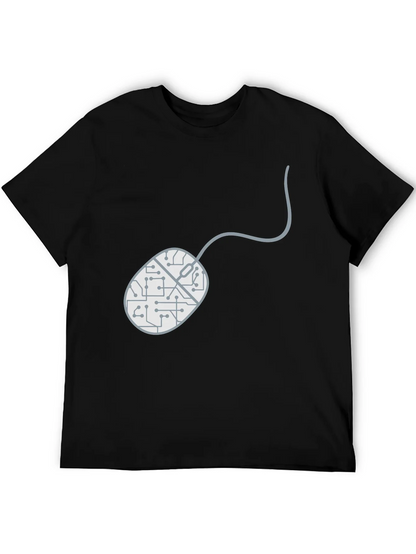 Circuit Mouse Graphic Tee - Black Cotton T-Shirt
