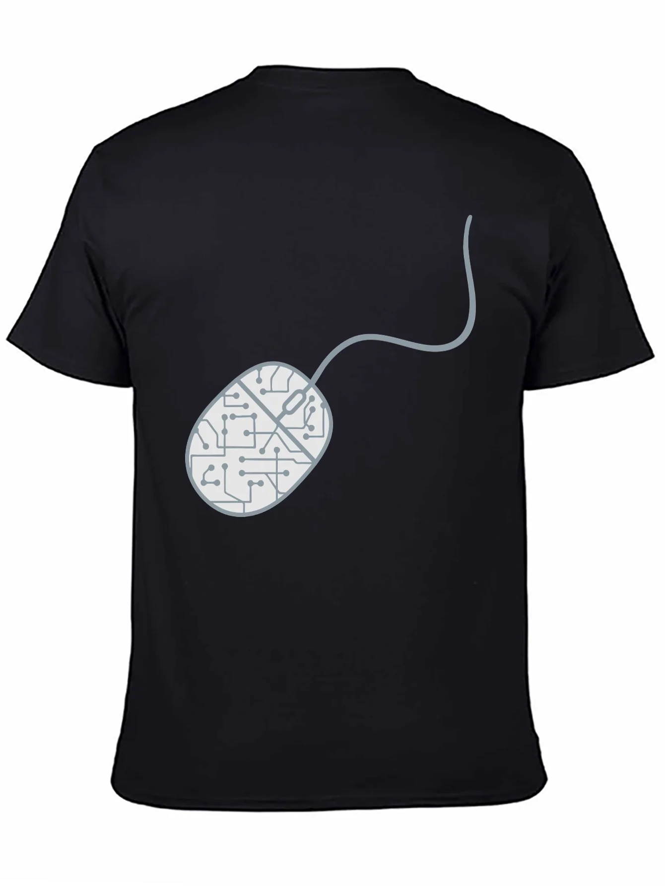Circuit Mouse Graphic Tee - Black Cotton T-Shirt