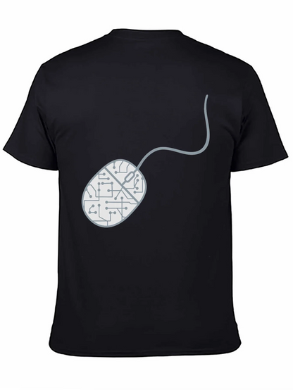 Circuit Mouse Graphic Tee - Black Cotton T-Shirt