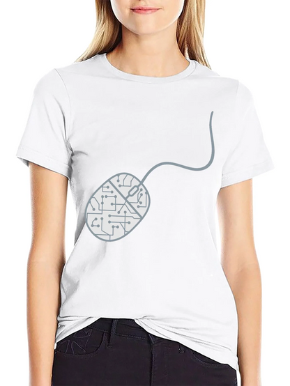 Circuit Mouse Graphic Tee - Black Cotton T-Shirt