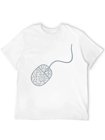 Circuit Mouse Graphic Tee - Black Cotton T-Shirt