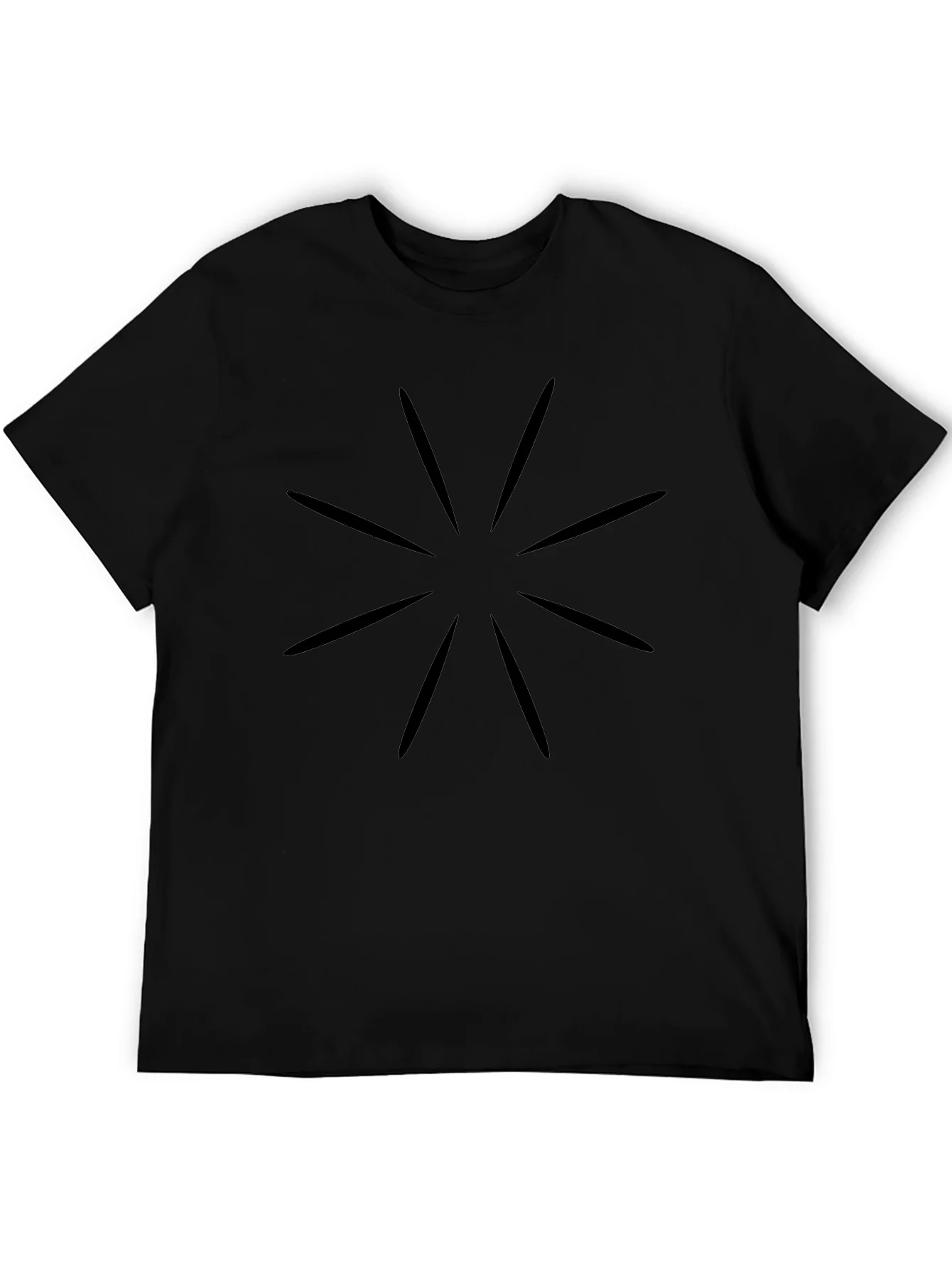 Abstract Starburst Graphic Black T-Shirt
