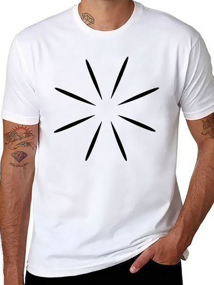 Abstract Starburst Graphic Black T-Shirt