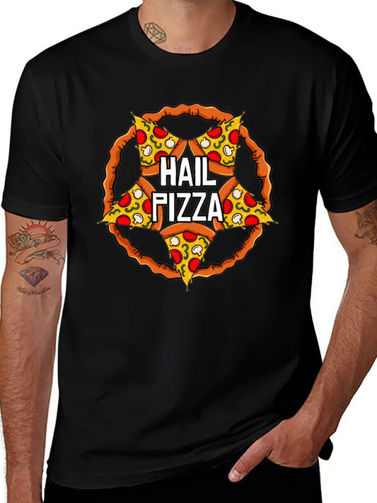 Hail Pizza Pentagram T-Shirt - Funny Graphic Tee