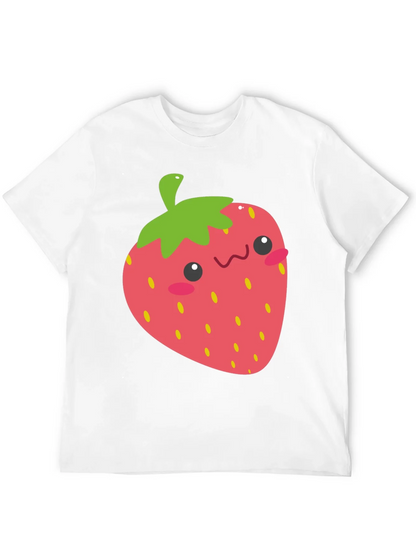 Kawaii Strawberry Graphic Tee - Black Unisex T-Shirt