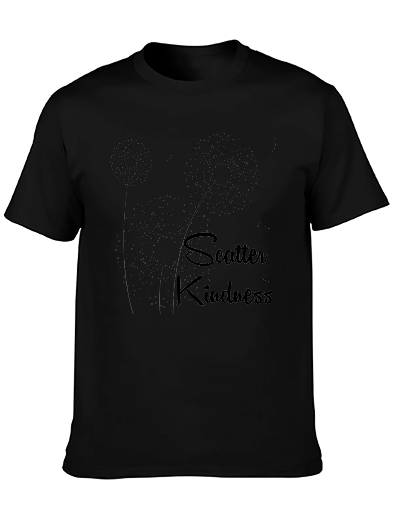 Scatter Kindness Black Graphic Tee for Men