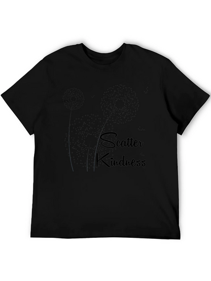 Scatter Kindness Black Graphic Tee for Men