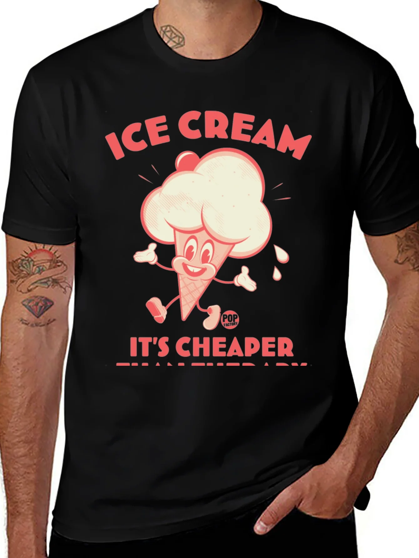 Ice Cream Cheaper Than Therapy Graphic Tee