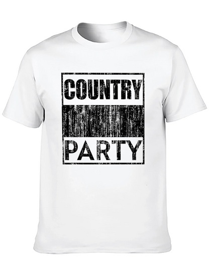 Country Over Party Graphic T-Shirt - Casual Wear