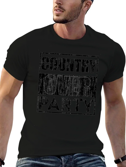 Country Over Party Graphic T-Shirt - Casual Wear