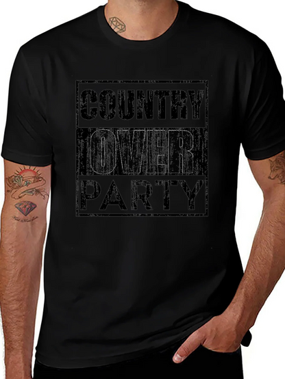 Country Over Party Graphic T-Shirt - Casual Wear