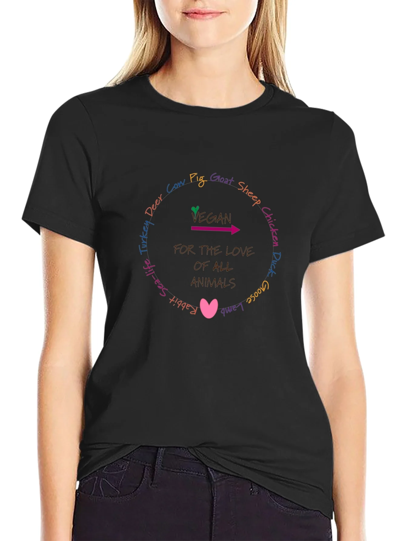 Vegan For The Love Of All Animals T-Shirt
