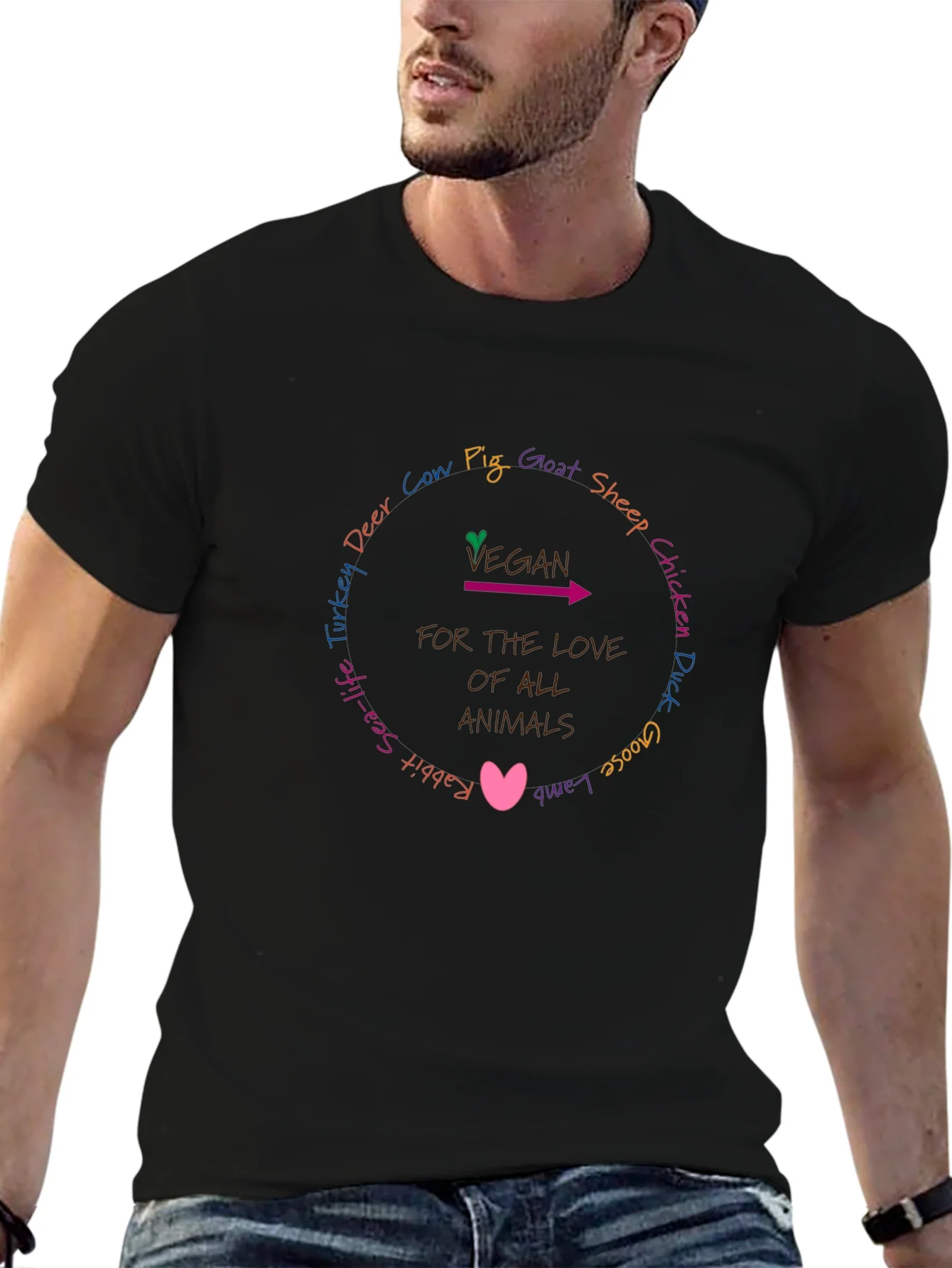 Vegan For The Love Of All Animals T-Shirt