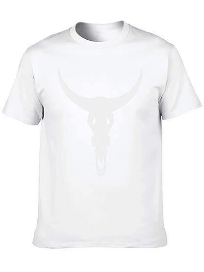 Bull Skull Graphic Tee - Black Cotton Blend
