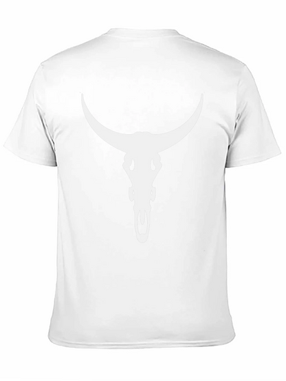 Bull Skull Graphic Tee - Black Cotton Blend