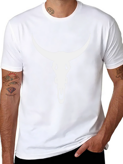 Bull Skull Graphic Tee - Black Cotton Blend