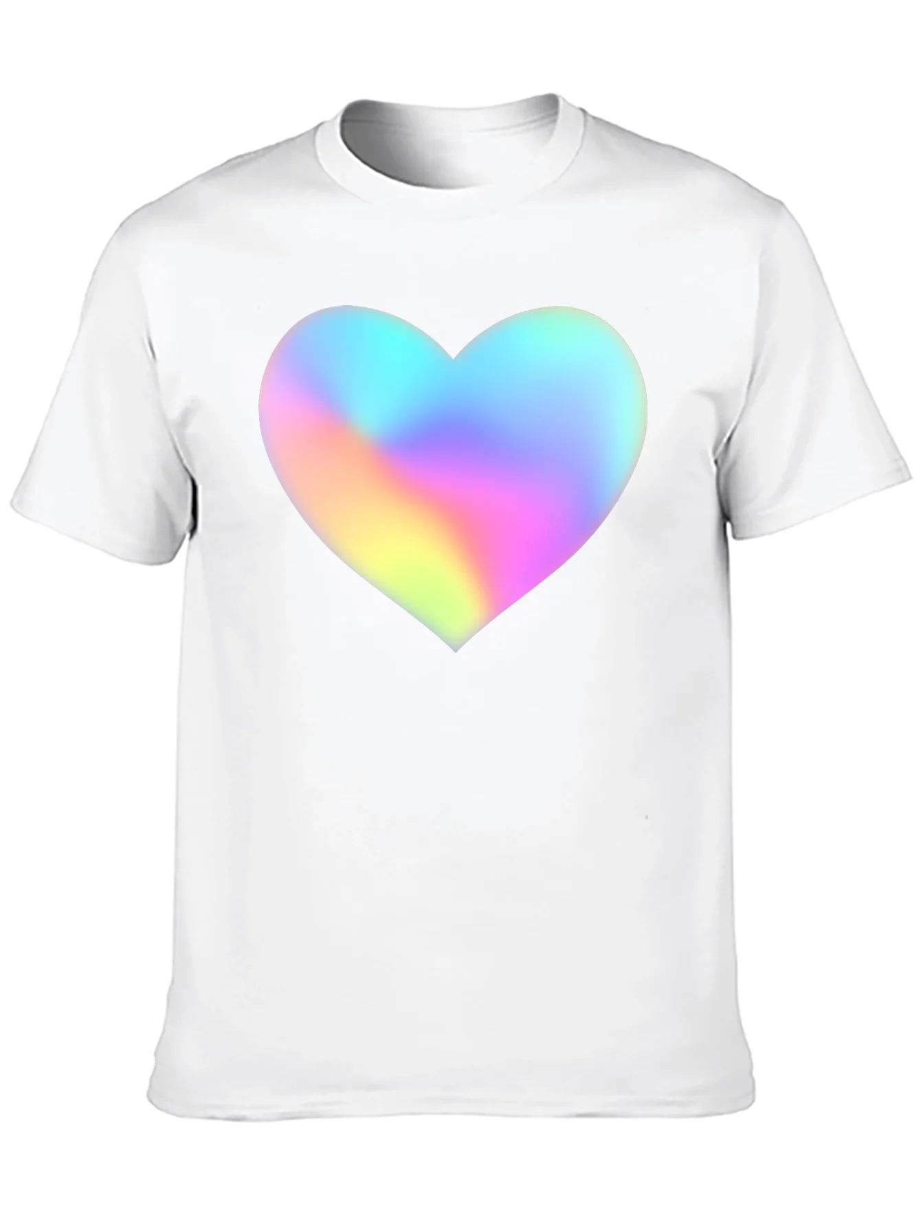 Mens Black T-Shirt with Holographic Heart